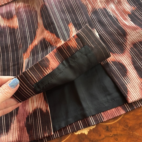 TRACY REESE sz6 drop waist sheath dress funnel neck silk & wool rust - Picture 6 of 7